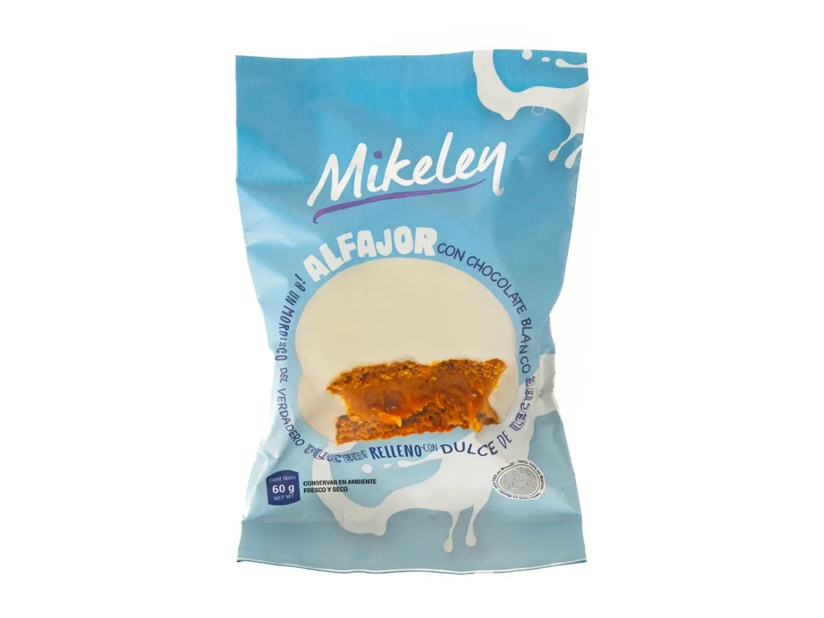 Alfajor con Chocolate Blanco MIKELEY 60G - Snacks | Andes